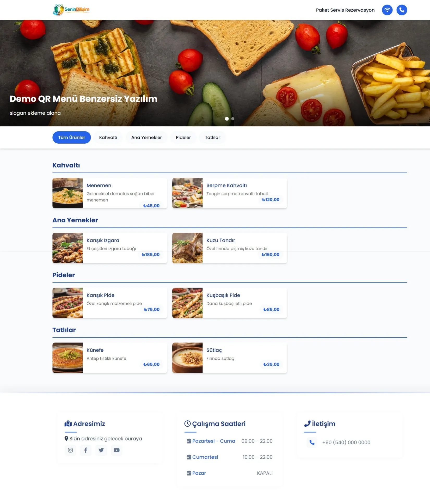 QR Menü Restoran Hazır Yazılım Scripti